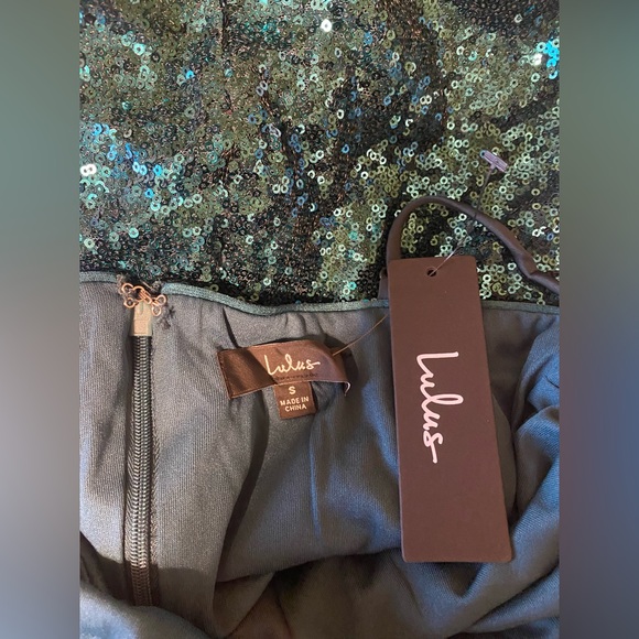 NWT Lulus Sparkling Sensibility Emerald Green Sequin Bodycon Mini Dress Small S - Picture 10 of 11